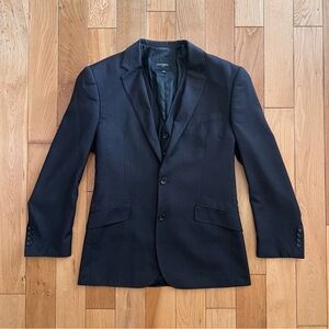 Statement Confidence Men’s Suit Coat And Vest Set Dark Gray 100% Wool Size 36S